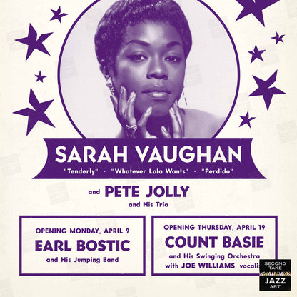 Sarah Vaughan jazz poster - Zardi's Jazzland - Hollywood - 1956
