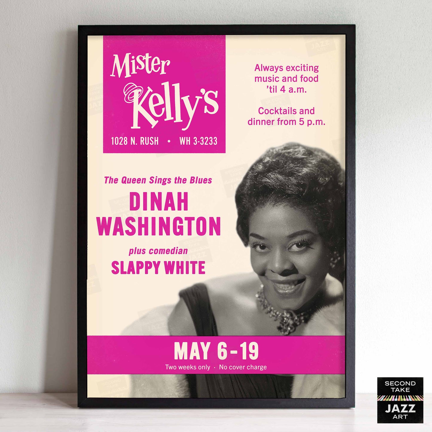 Dinah Washington jazz poster - Mister Kelly's - Chicago - 1957