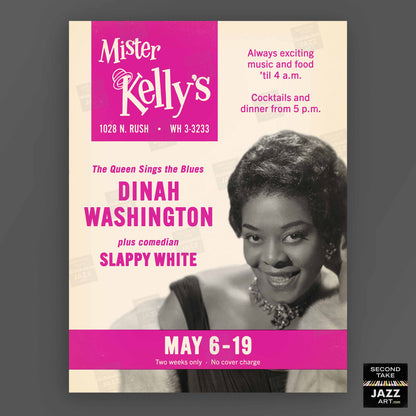 Dinah Washington jazz poster - Mister Kelly's - Chicago - 1957