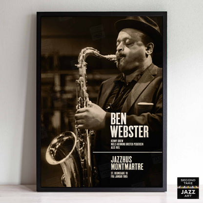 Ben Webster jazz poster - Live at Jazzhus Montmartre - 1965