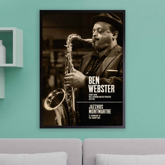 Ben Webster jazz poster - Live at Jazzhus Montmartre - 1965