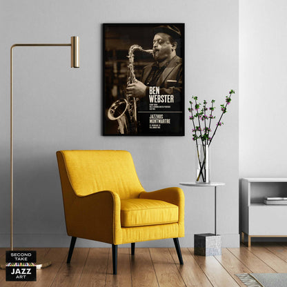 Ben Webster jazz poster - Live at Jazzhus Montmartre - 1965