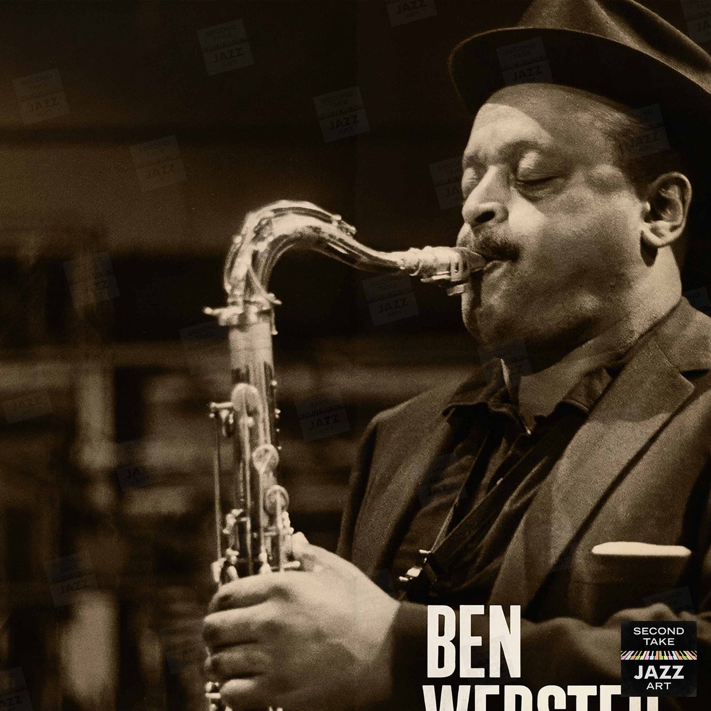 Ben Webster jazz poster - Live at Jazzhus Montmartre - 1965