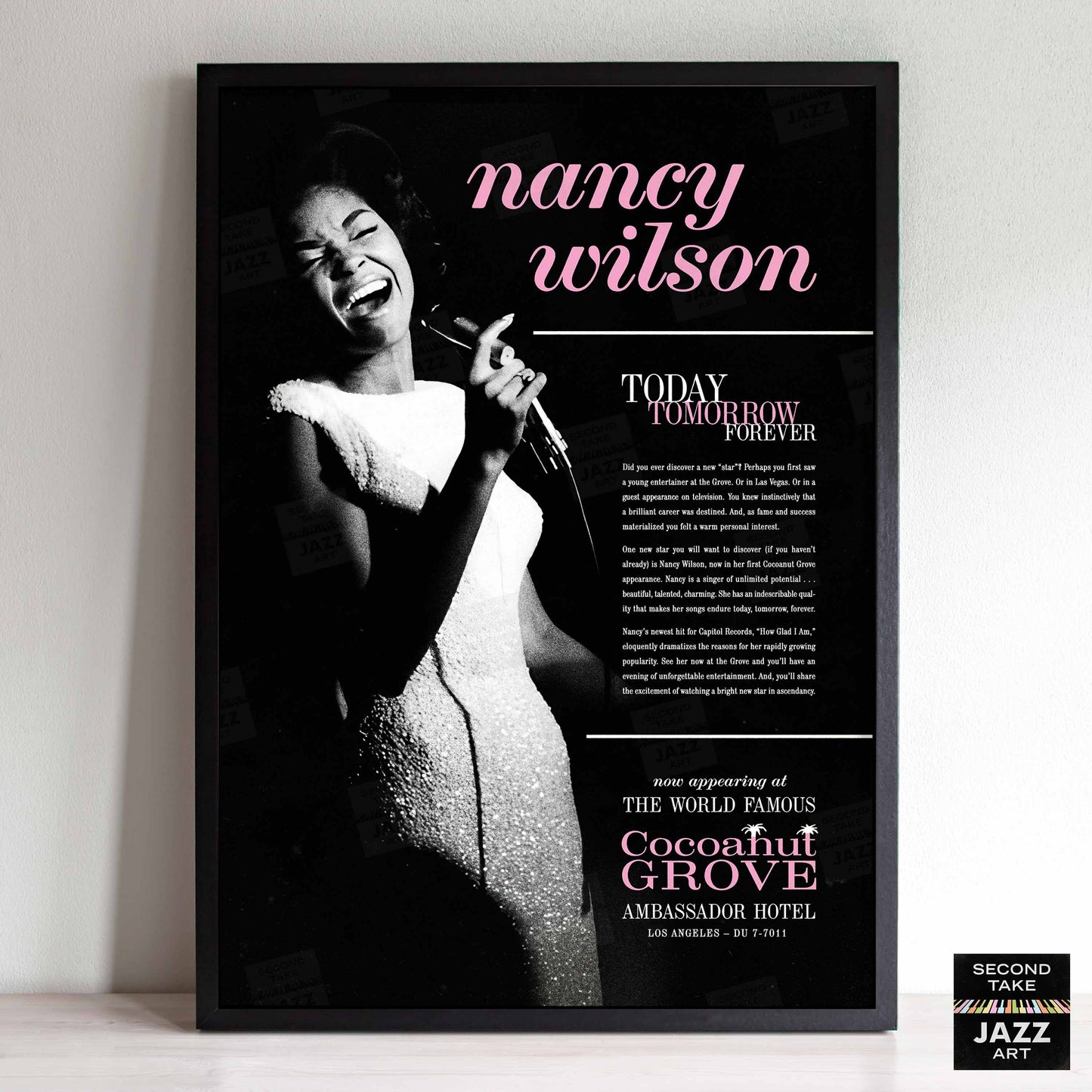 Nancy Wilson jazz poster - Live at the Cocoanut Grove - Los Angeles - 1964