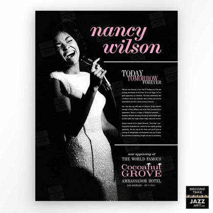 Nancy Wilson jazz poster - Live at the Cocoanut Grove - Los Angeles - 1964