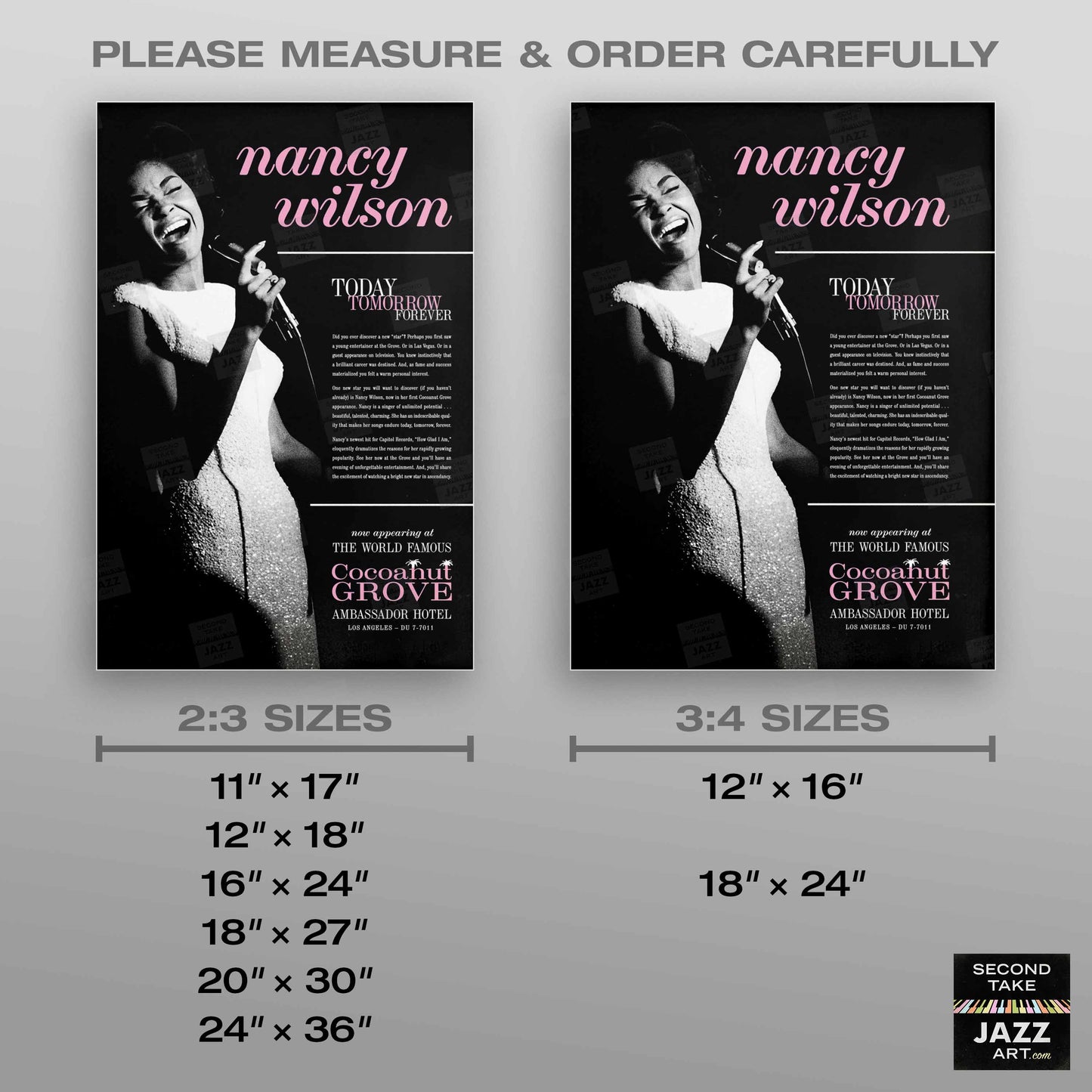 Nancy Wilson jazz poster - Live at the Cocoanut Grove - Los Angeles - 1964