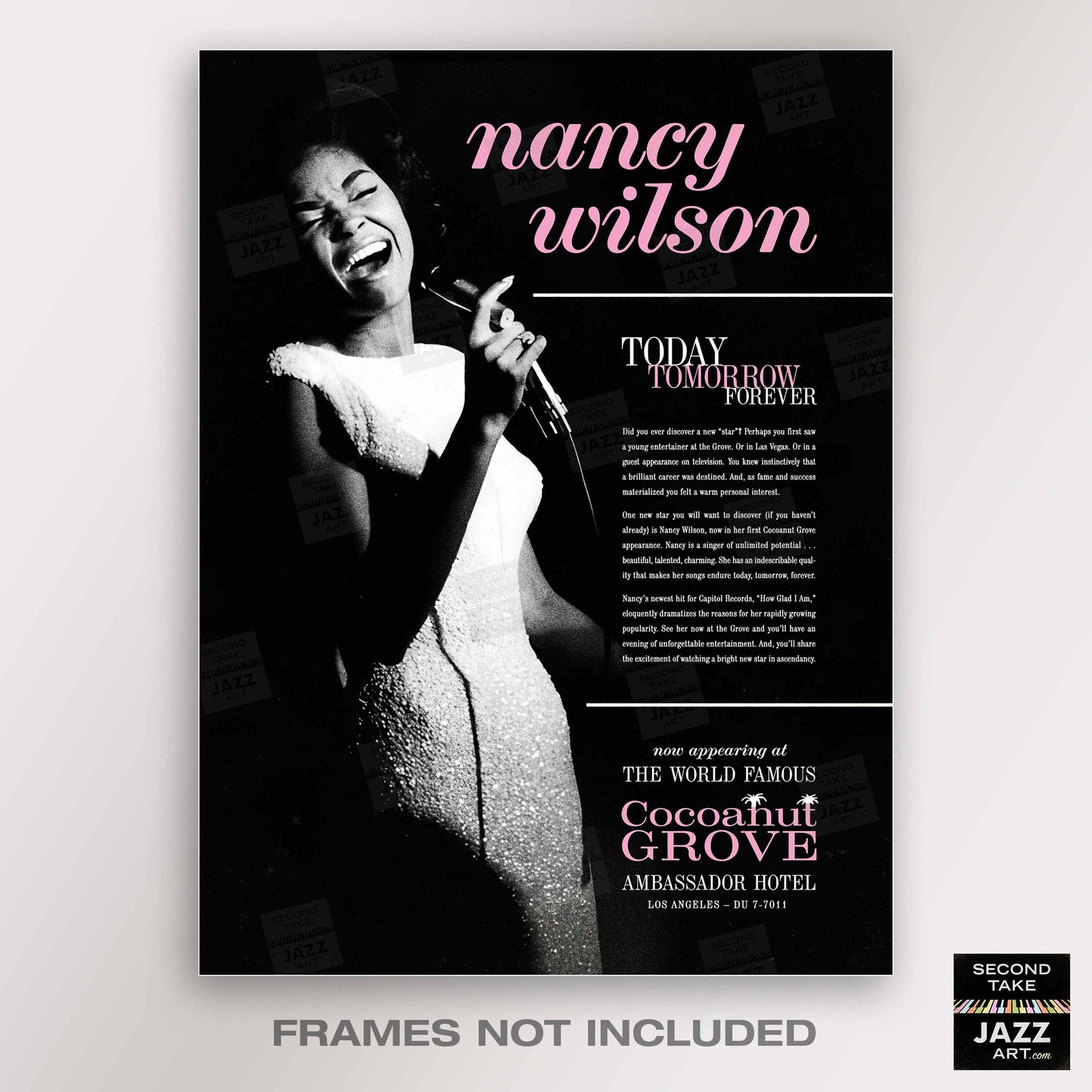 Nancy Wilson jazz poster - Live at the Cocoanut Grove - Los Angeles - 1964