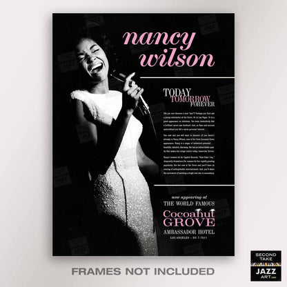 Nancy Wilson jazz poster - Live at the Cocoanut Grove - Los Angeles - 1964