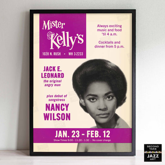 Nancy Wilson jazz poster - Mister Kelly's - Chicago - 1961