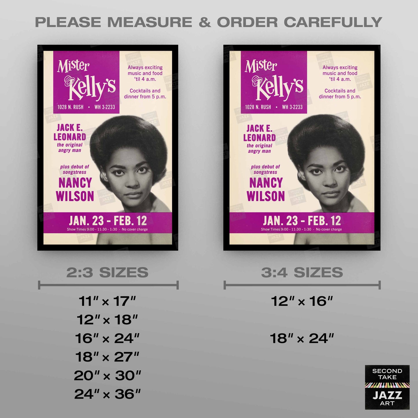 Nancy Wilson jazz poster - Mister Kelly's - Chicago - 1961