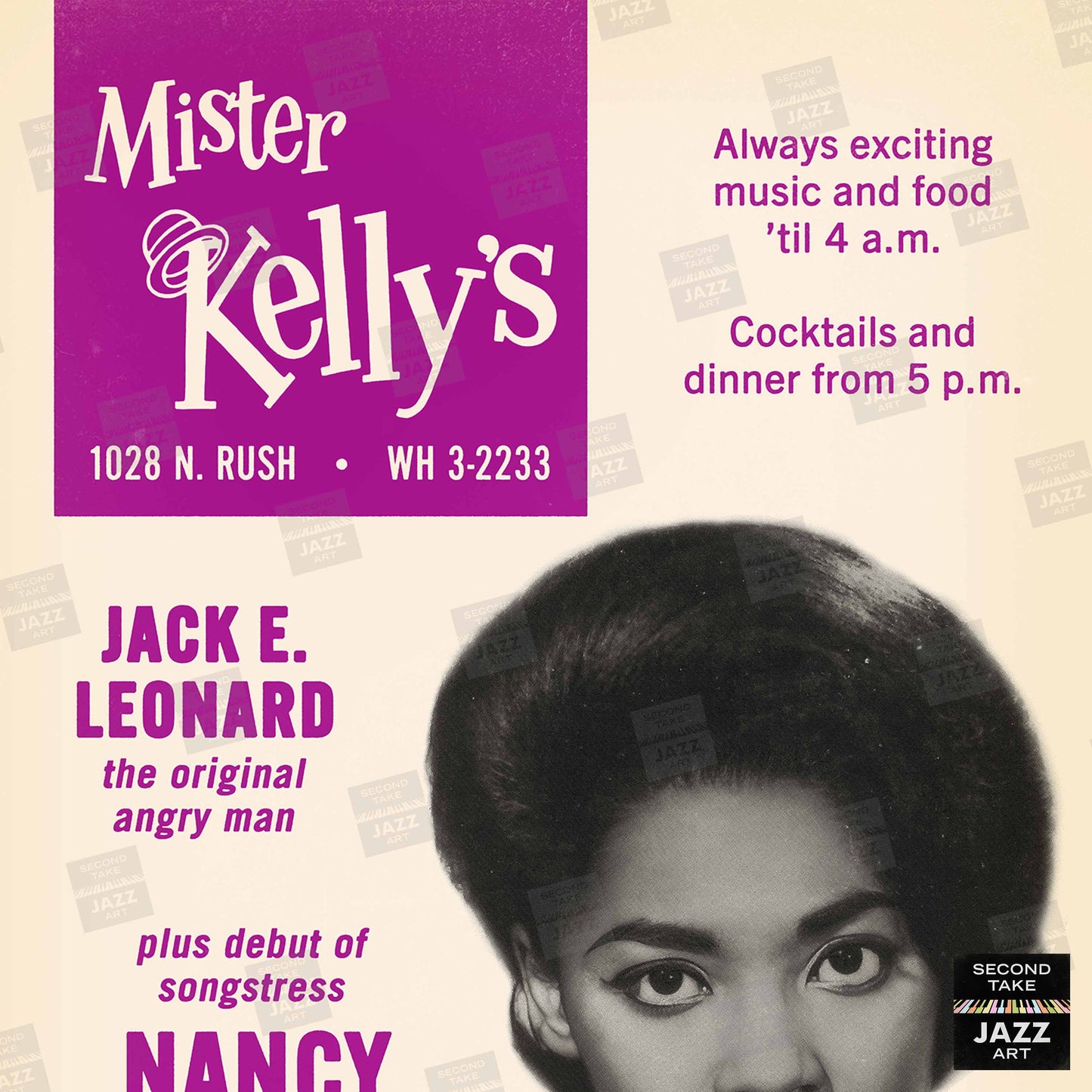 Nancy Wilson jazz poster - Mister Kelly's - Chicago - 1961