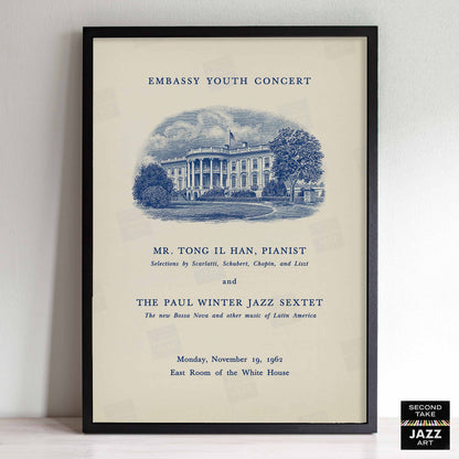 Paul Winter Sextet jazz poster - Bossa Nova at the White House - 1962