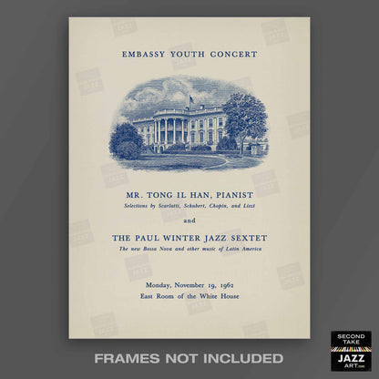 Paul Winter Sextet jazz poster - Bossa Nova at the White House - 1962