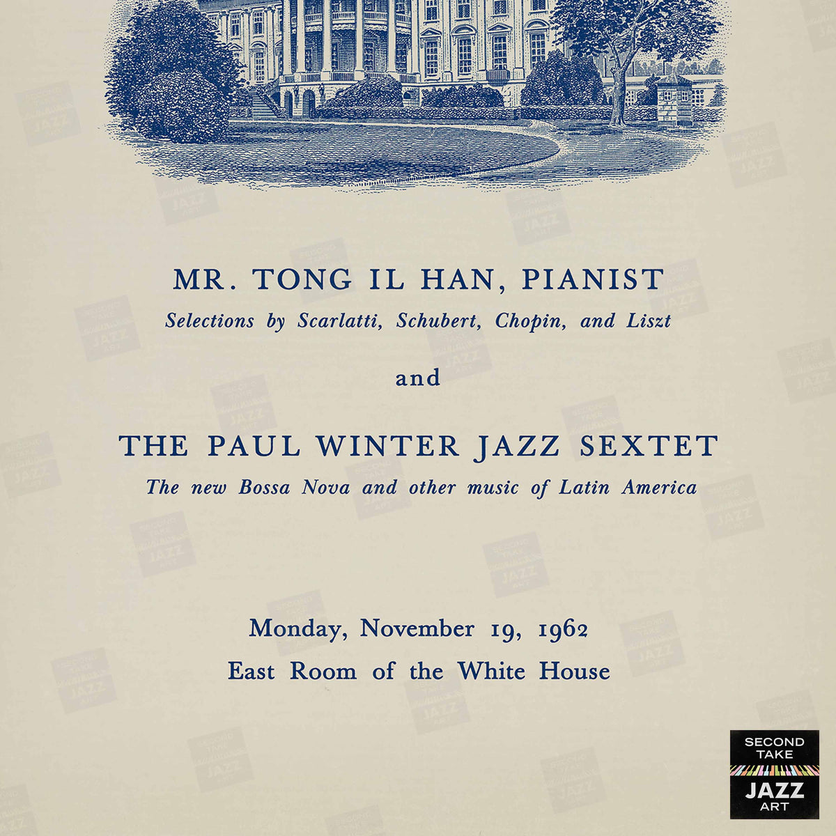 Paul Winter Sextet jazz poster - Bossa Nova at the White House - 1962