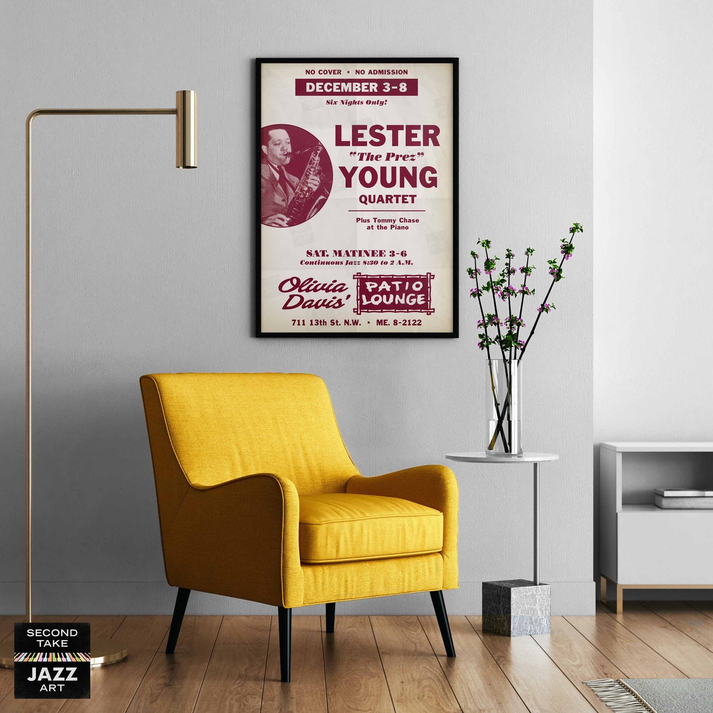 Lester Young jazz poster - Live in Washington, DC - 1956