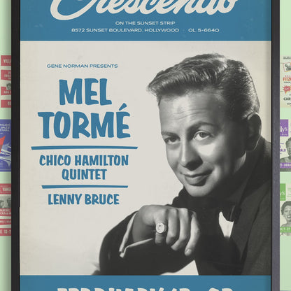 Mel Tormé jazz poster - At the Crescendo - Hollywood - 1957