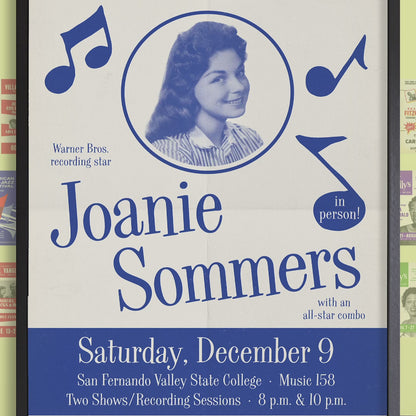 Joanie Sommers jazz poster - For Those Who Think Young - Northridge, CA - 1961