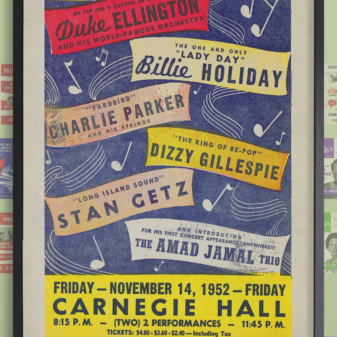 Duke Ellington - Billie Holiday - Charlie Parker jazz poster