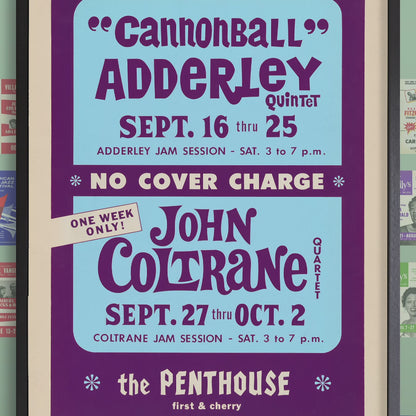 Cannonball Adderley - John Coltrane jazz poster - Penthouse - 1965