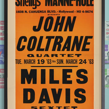 John Coltrane - Miles Davis jazz poster - Shelly's Manne-Hole - 1963