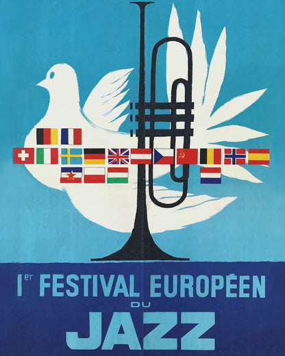 1960 Jazz-à-Juan European Jazz Festival jazz poster - Mingus at Antibes - Juan-les-Pins, Antibes, Côte d'Azur, France