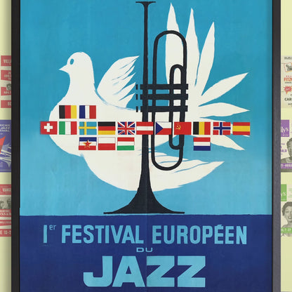 1960 Jazz-à-Juan European Jazz Festival jazz poster - Mingus at Antibes - Juan-les-Pins, Antibes, Côte d'Azur, France