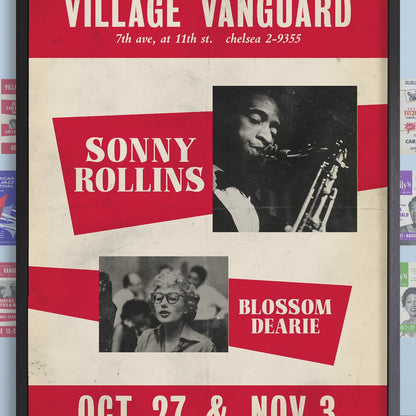 Sonny Rollins jazz poster - A Night at the Village Vanguard - Blossom Dearie - 1957