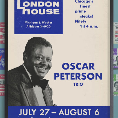 Oscar Peterson Trio jazz poster - London House Sessions - Chicago - 1961