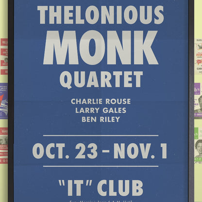 Thelonious Monk - Charlie Rouse jazz poster - Live at the It Club - Los Angeles - 1964