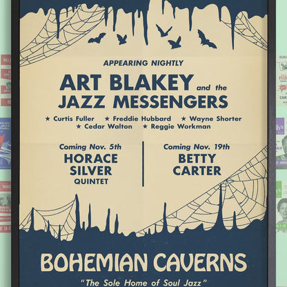 Art Blakey - Horace Silver - Betty Carter jazz poster - Bohemian Caverns - Washington, DC - 1963