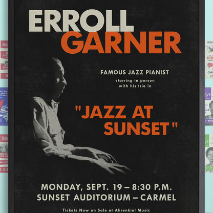 Erroll Garner jazz poster - Concert by the Sea - Carmel, CA - 1955