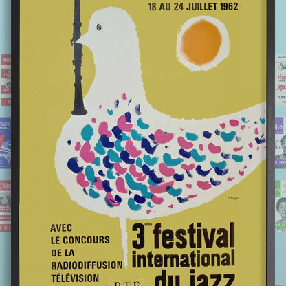1962 Jazz-à-Juan International Jazz Festival jazz poster - Juan-les-Pins, Antibes, Côte d'Azur, France