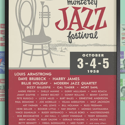 1958 Monterey Jazz Festival jazz poster - The First MJF - Monterey, California