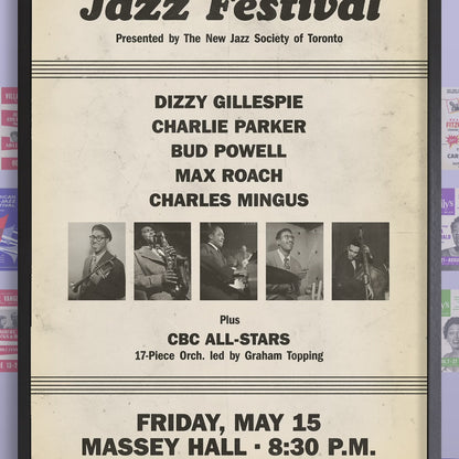 Dizzy Gillespie - Charlie Parker jazz poster - Jazz at Massey Hall - 1953