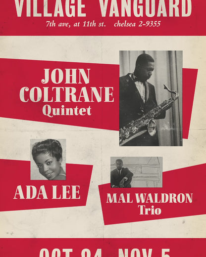 John Coltrane - Eric Dolphy jazz poster - Village Vanguard - 1961