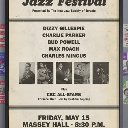 Dizzy Gillespie - Charlie Parker jazz poster - Jazz at Massey Hall - 1953