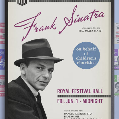 Frank Sinatra jazz poster - Live at Royal Festival Hall - London - 1962