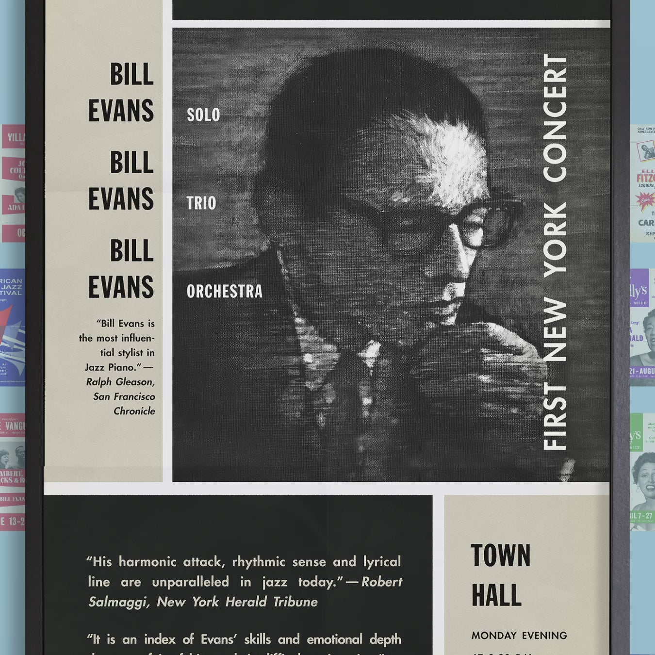Bill Evans jazz poster - Town Hall - 1966 – SecondTakeJazzArt