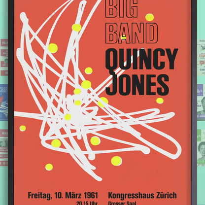 Quincy Jones Big Band jazz poster - Zurich, Switzerland - 1961