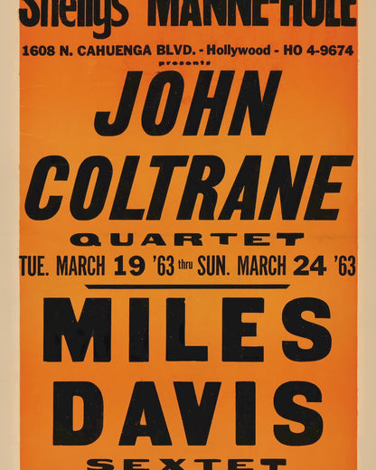 John Coltrane - Miles Davis jazz poster - Shelly's Manne-Hole - 1963
