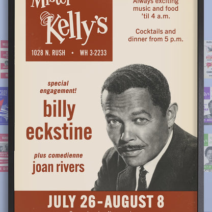 Billy Eckstine jazz poster - Mister Kelly's - Chicago - 1965