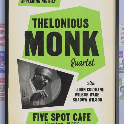 Thelonious Monk - John Coltrane jazz poster - Five Spot Cafe - 1957