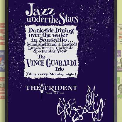 Vince Guaraldi jazz poster - The Trident - Sausalito, California - 1962