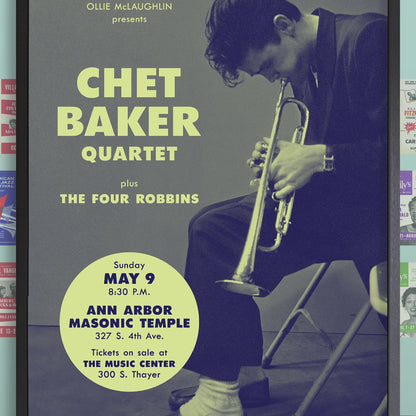 Chet Baker jazz poster - Jazz at Ann Arbor - 1954