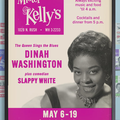 Dinah Washington jazz poster - Mister Kelly's - Chicago - 1957
