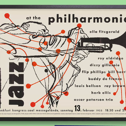 Ella Fitzgerald - Roy Eldridge jazz poster - Jazz at the Philharmonic - Frankfurt - 1955