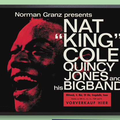 Nat King Cole - Quincy Jones Big Band jazz poster - Essen - 1960 (red variant)