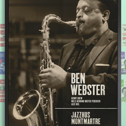 Ben Webster jazz poster - Live at Jazzhus Montmartre - 1965
