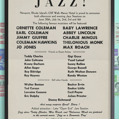 1960 Newport "Rebels" Jazz Festival jazz poster - Cliff Walk Manor - Newport, Rhode Island