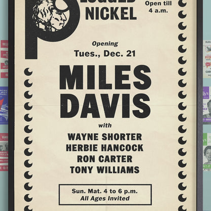 Miles Davis jazz poster - Live at the Plugged Nickel - Chicago - 1965